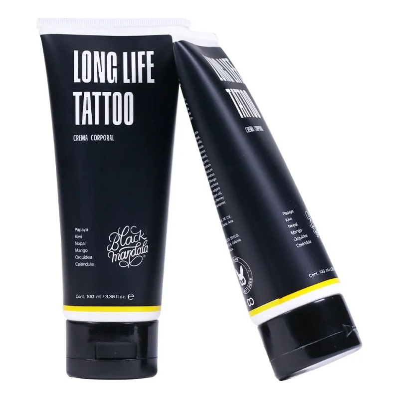 Crema Para Tatuajes Long Life Tattoo Black Mandala 100 Ml