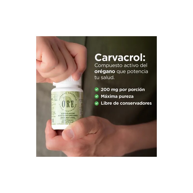 Aceite De Oregano Ore, 65 Capsulas Cu Kit 2 Frascos