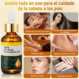 LUSCOR 2pcs Aceite De Vitamina E Para La Cara，Aceite Acondicionador Multifuncional Con Vitamina E, Hidrata La Piel,Se Absorbe Rápidamente, No Es Graso, Apto Para El Cuidado De La Piel Y El Cabello