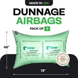IDL Packaging 48" x 72" Dunnage Airbags, Woven Polypropylene, Level 1 (Pack of 5) - Fill The Void in Trucks and Intermodal Shipments, Reusable - Load Securement Airbags for Container Stuffing