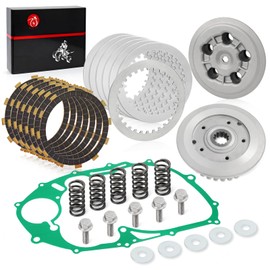 Clutch Kit & Center Inner Hub & Outer Pressure Plate & Heavy Duty Springs Gasket For Yamaha V Star 650 XVS650 1998-2016 22U-16351-00-00 4VR-16371-00-00 4VR-15461-00-00