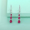 Starchenie Teardrop Dangle Earrings Sterling Silver Leverback Ruby Jewelry