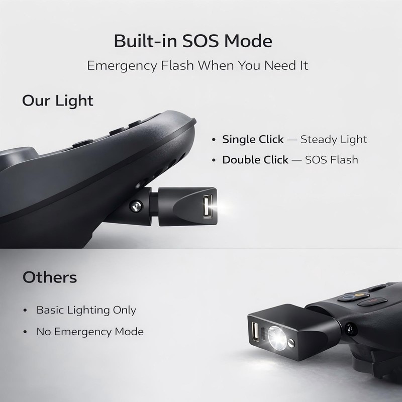 Electric Wheelchair USB Charger with Bright LED Light, 3-Pin XLR
