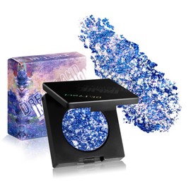 Afflano Glitzer Lidschatten Einzeln, Duochrome Blau-Rosa-Weiß Feines Schimmer Glitzer Eyeshadow Palette, Intensives Pigment, Mehrfarbig Langanhaltend Verzauber Augen Lidschatten Make-up Paletten