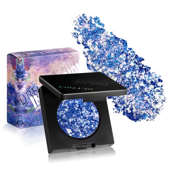 Afflano Glitzer Lidschatten Einzeln, Duochrome Blau-Rosa-Weiß Feines Schimmer Glitzer Eyeshadow