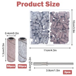 100PCS Small Sanding Bands for Nail Drill(White & Pink) - #150#240 Grit for Acrylic Nails Gel Manicures Pedicures, 2 Mandrel Bits for Nails Techs & Salon Professionals,Nail Drill Bits Set