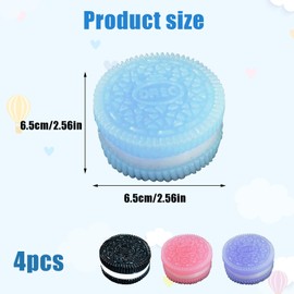 Girihe 4 PCS Taba Squishy, Squishy Kit Fu Fu Squishy, Dumpling Squishy for Relieving Anxiety(Black+Pink+Blue+Purple)