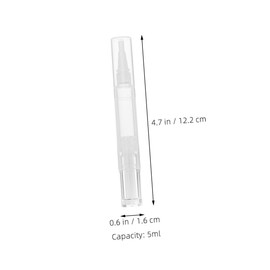 ULTECHNOVO 5pcs Refillable Nail Oil Pen Transparent Twist Brush Applicator for Easy Manicure Versatile Cuticle Oil and Lip Gloss Container Lightweight Makeup Tool for
