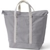 Lands' End Solid Zip Top Canvas Tote Silver Graphite Medium