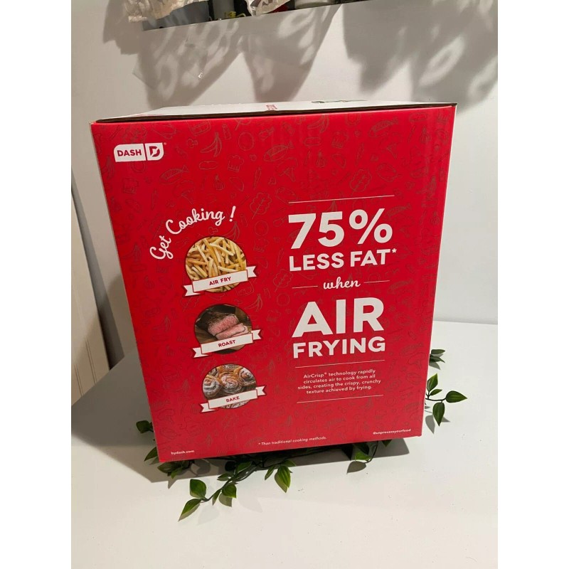 Dash Deluxe Air Fryer 3 Quart Aqua With AirCrisp Technology