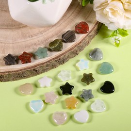 Huiguli Set of 22 Crystal Stones Set, Star and Love Crystal Lucky Stones, Natural Coloured Crystal Stones for Meditation, Chakra, Reiki, Energy Balancing, Balancing, Valentine's Day