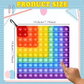 Popit XXL Fidget Toys, Pop It, Push Pop Bubble Fidget Sensory Toy, Stress Relief Sensory Toy, Rainbow Multiplication Board, Multiplication for Children, Learning Toy for Addition (A2)