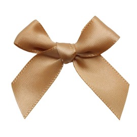 SYSUII Pack of 25 Small Satin Ribbon Bows for Crafts 5 x 5 cm Small Decorative Bow for DIY Crafts Wedding Christmas Valentine's Day Decoration Card Making - Gold