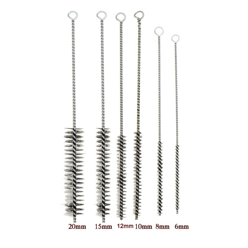 YXQ 12Pcs Tube Brush Kit Stainless Steel/Brass Round Wire Pipe