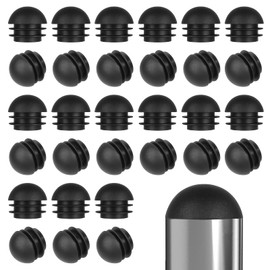 1 Inch Round Black Plastic Chair Leg Inserts, 30 Pieces Patio Chair Leg Caps for Metal Chairs Rubber End Caps Plugs Tube Inserts Chairs Legs Glide Furniture Protectors for Furniture Feet, Black