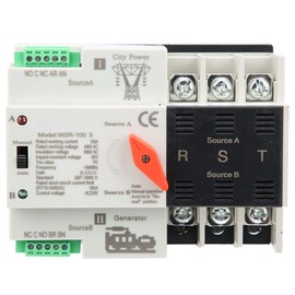 W2R-100 Power Automatic Transfer Switch Din Rail Mounted Power Transfer Switch 3P 100A 50Hz for PZ30 Distribution Boxes