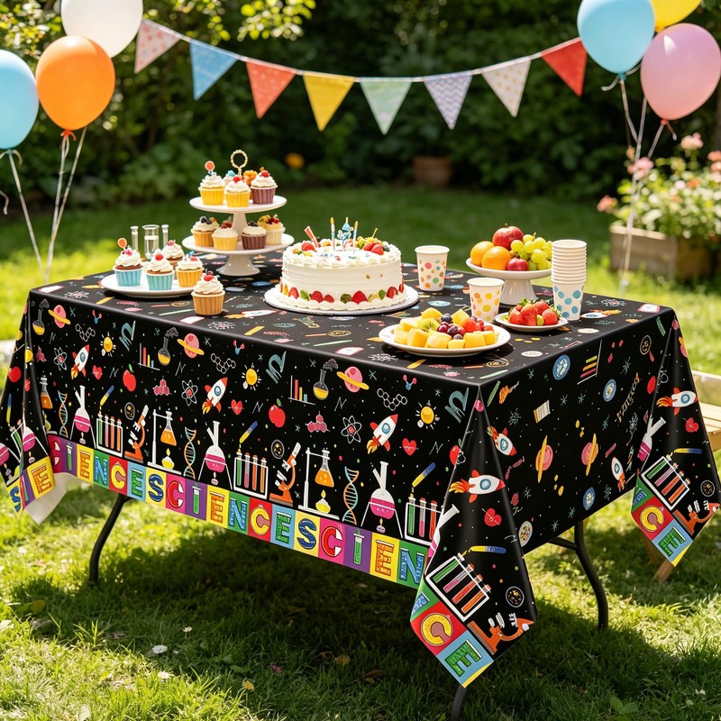 4Pack Scientist Theme Birthday Tablecloth Theme Birthday Party Supplies Mad