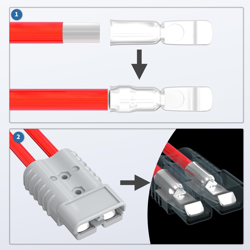 RVBOATPAT 2PCS 350 Amp Battery Cable Connector 2/0 AWG Battery