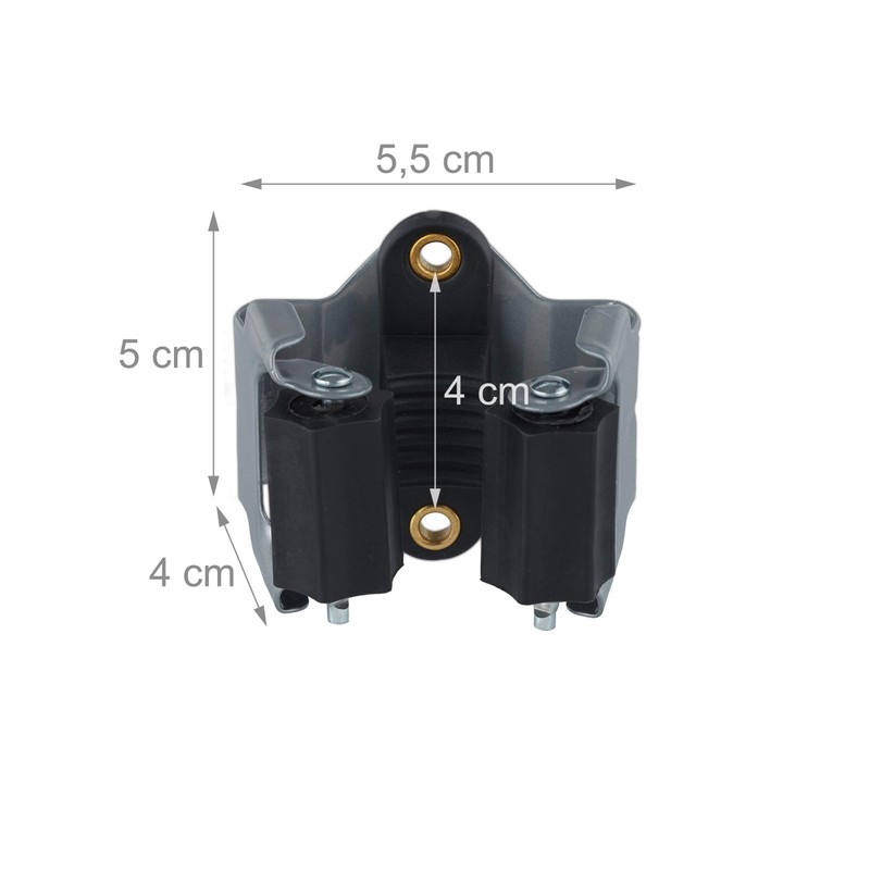 Relaxdays 20 x Tool Holder Rubber Roller Clamp Universal Broom