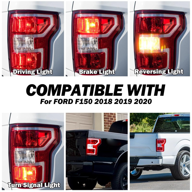 Passenger Side Tail Light Assembly Compatible with Ford F150 F-150