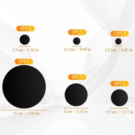 Shappy 32 Pcs Acrylic Mirror Wall Stickers Removable Round Wall Decal Circle Mirror Tiles for Home Bathroom Living Room Bedroom TV Background Decor (Black, Small Size)