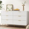 LYNSOM White Dresser for Bedroom, Fluted 6 Drawer Wood Dresser