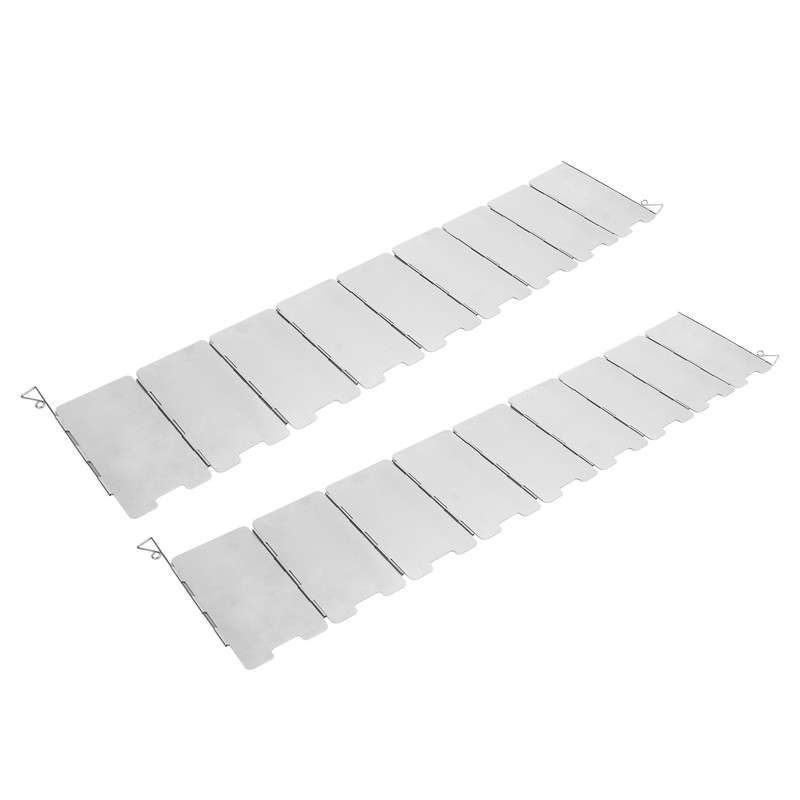 2Pcs Outdoor Stove Windscreen Foldable Portable Stainless Steel Camping Cooking