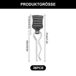 36 Pieces RC Body Clips with Tear Tabs, 1/8 1/10 RC Body Clips RC Car Parts Parts for Redcat RC 1/12 1/14 1/16 Scale Car Shell HPI Himoto SCX24 Parts Truck Buggy Model Toy