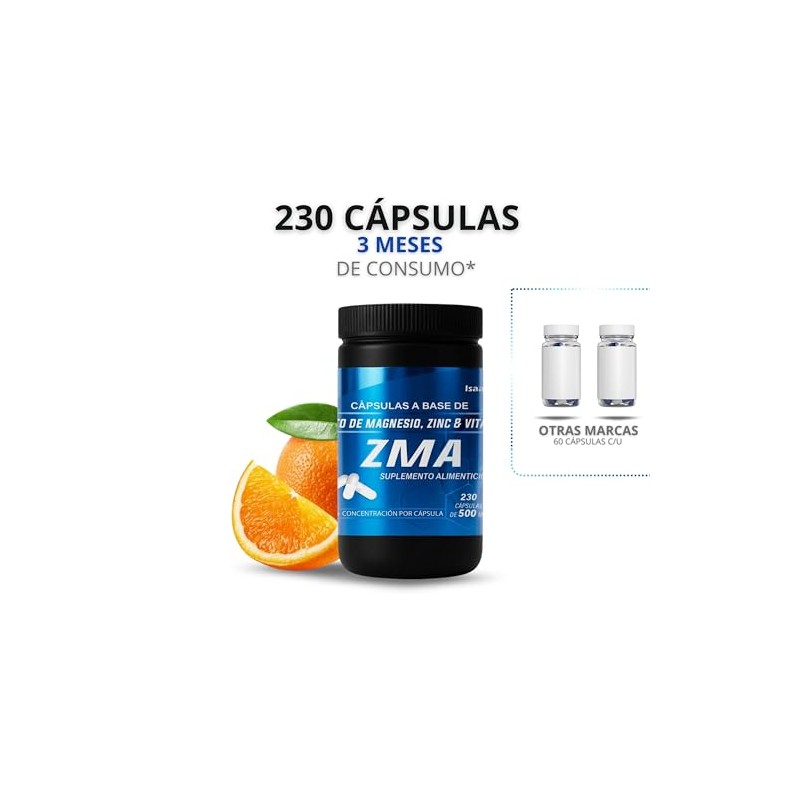 Zma Citrato Magnesio Zinc Vitamina Cápsulas 230 500 Suplemento Alimenticio