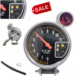 Unbranded 5" Carbon Style Face Tachometer Tach Gauge + Shift Light 11K Rpm STOCK