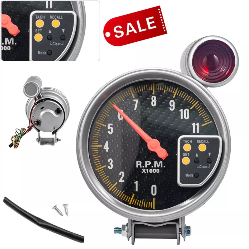 Unbranded 5" Carbon Style Face Tachometer Tach Gauge + Shift