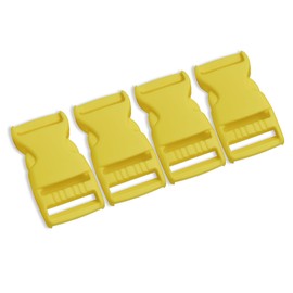 4 Pcs Light Yellow Buckles for Straps 1 inch Plastic Belt Buckle 25mm Dual Adjustable No Sewing Quick Side Release Plastic Buckle Clips for Backpack Outdoor Paracord Bracelets Pet Collar Craft, Light