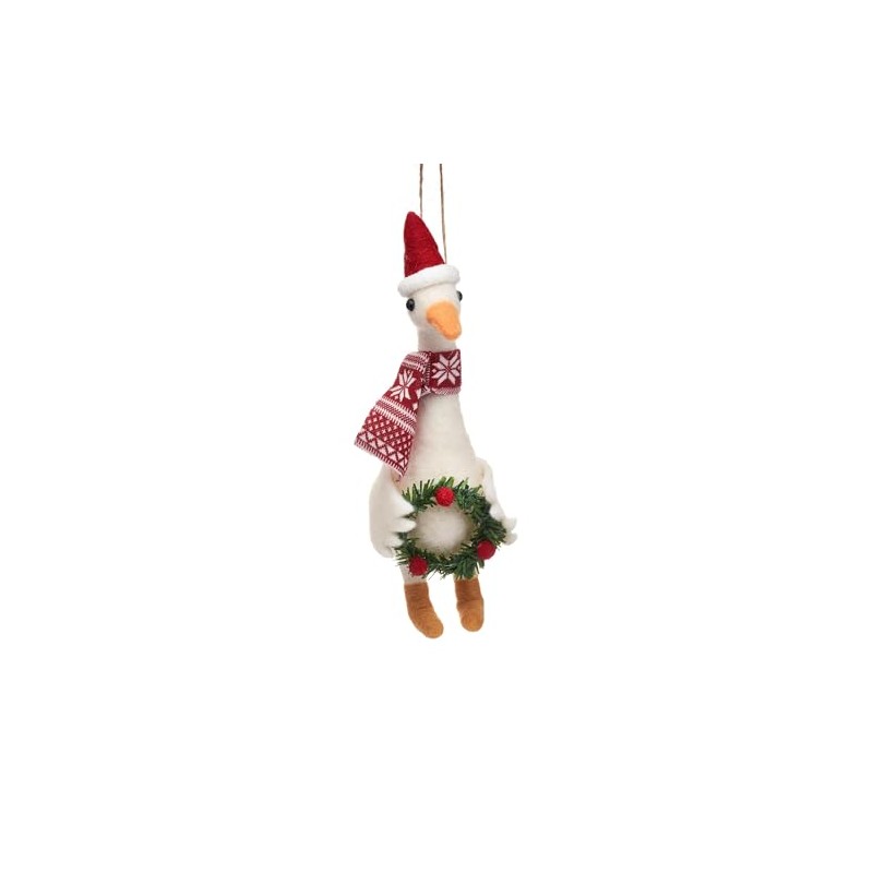 Goose With Wreath Hanging Decoration