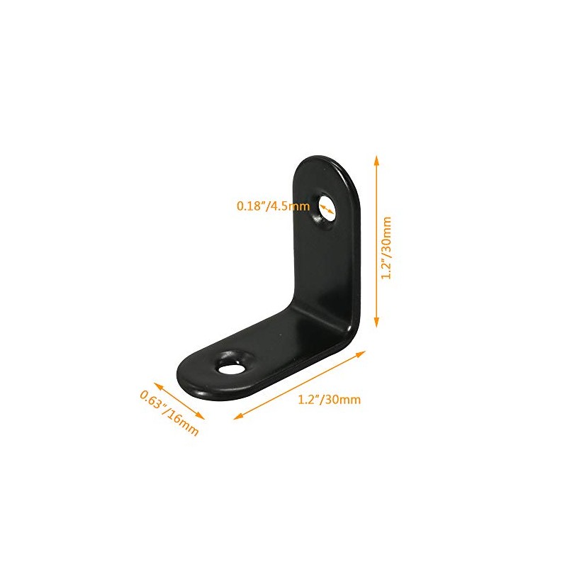 Alamic Corner Brace 30 x 30mm Stainless Steel Black Brace