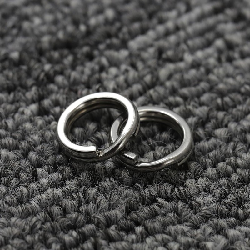 [caak] Stainless Steel Flat Key Ring Holder Double Ring Lightweight
