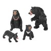 5pcs Black Bear Figure Toys Realistic Wild Animals Bear Action