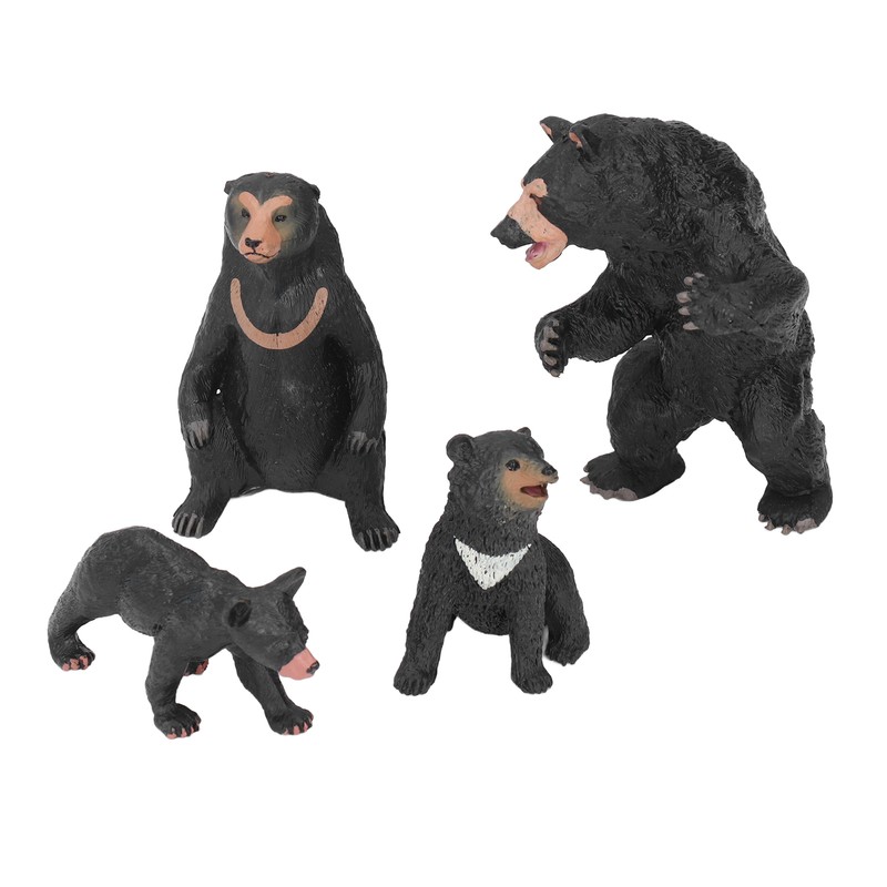 5pcs Black Bear Figure Toys Realistic Wild Animals Bear Action