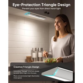 Motion Sensor Closet Lights with Eye Protection Design 400 Lumen Pantry Light Under Cabinet Wireless Lights with Remote Control,3 Color Temp,Rechargeable Night Light for Wardrobe,Cabinet,Kitchen,Shelf