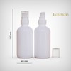 12Pack 4oz White Glass Pump Bottle with Pump Dispenser,120ml Small