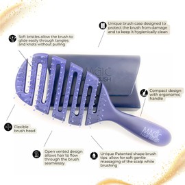 Magic Hair Brush Blue |Professional Flexible Vented Hair Brush For Detangling | Blue