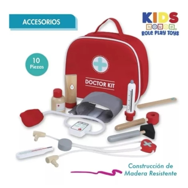 Doctor Juguetes Kit Doctor Madera Con Estuche Para Niños