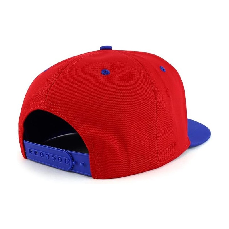 PR Embroidered Snapback Cap with Puerto Rico Flag (Polyester, Red/Blue)