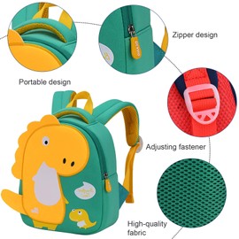 Panegy Toddler Backpack Cartoon Dinosaur Mini Nursery Bag Kindergarten Bag, green