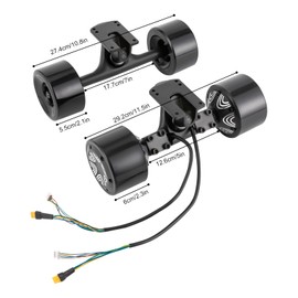 Electric Skateboard Motor Kit 36V DC Brushless Dual Motor Electric Skateboard Drive Scooter Hub Set IP44 Waterproof 2Pcs Drive Scooter Hub Motors For Skateboard Industry Skateboarders (250W Black)