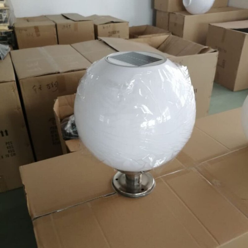 OSALADI 200MM Led Solar Post Light Outdoor Round Ball Landscape
