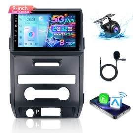 Gearzbtor 2G+32G Car Radio Stereo for 2009-2012 Ford F150 F-150,5G WiFi 48-EQ 8 Core Car Radio 9" IPS Touch Screen Radio with CarPlay Android Auto GPS FM/RDS SWC Mirror Link Backup Camera