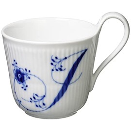 Royal Copenhagen 1027470 Blue Fluted Plain High Handle Mug, 11.2 fl oz (330 ml), Wedding Gift