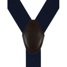 Tirantes ajustables Y-Back de 1,4 pulgadas de ancho con 4 clips para hombre, Marino, Large