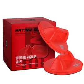 WOD Nation Rotating Push Up Bars | Pushup Handles for Floor with Wide Grips, Non Slip Pads | Floor Pushup Bars to Prevent Wrist and Elbow Strain - Essential Strength Training Equipment for Men, Women