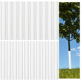 Menkxi 20 Pcs Corrugated Tree Guards Saplings Tree Trunk Protectors from Deer Tree Tubes Guard Tube Wraps to Protect Bark, Sapling from Rodents, Mowers, Animals(White,15.7 x 2, 15.7 x 1.5)